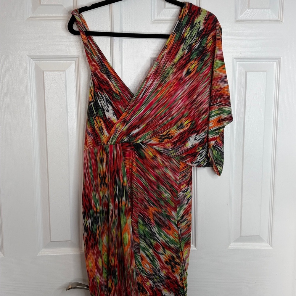 BOSTON PROPER GRECIAN INSPIRED KIMONO SLEEVE ONE SHOULDER STYLE DRESS SZ 10 - Picture 6 of 11
